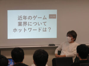 ゲームクリエイト科２年生が『ゲームクリエイター・作曲家の菊田 裕樹 先生によるゲーム業界特別講座』を受講しました！ class=