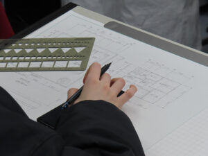 建築科１年生が『製図特別講座』を受講しました！ Vol.3 class=